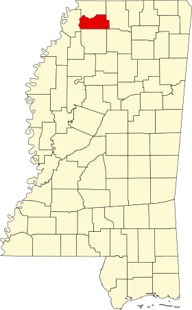 Расположение округа Тейт (Tate County)