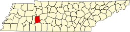 Locatie van Perry County in Tennessee