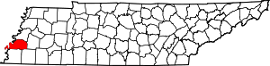 Map of Tennessee highlighting Tipton County.svg
