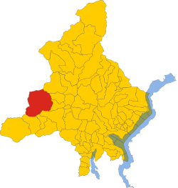 Elhelyezkedése Verbano-Cusio-Ossola megye térképén