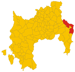 Elhelyezkedése Cagliari térképén