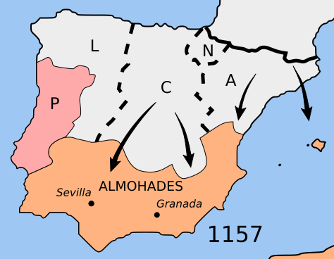 Fitxategi:Mapa reconquista almohades.svg