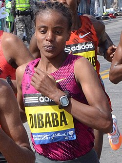 Mare Dibaba in 2014 Boston Marathon (1).jpg