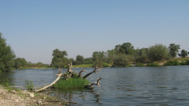 The middle course of the Maritsa River at Nova Nadezhda, Bulgaria