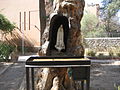 Mariabeeld in tuin van de Kerk van Allerheiligen in Marrakech