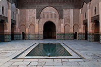 The courtyard of the Ben Youssef Madrasa