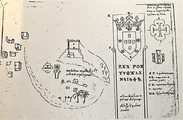 Matatana, represented in a picture of 1613, regarding a settlement of the beginning of the 16th century, in the Book of Humberto Leitão"