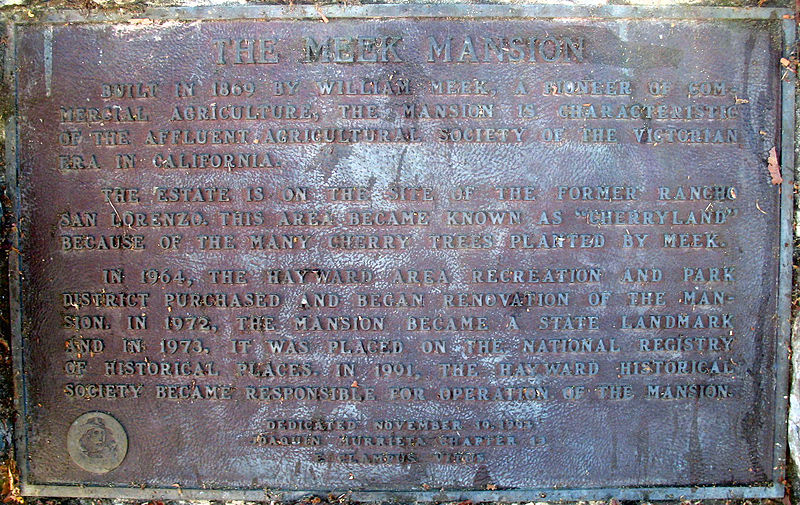 File:Meek Mansion plaque, 240 Hampton Rd., Hayward, CA 8-17-2008 5-44-58 PM.JPG