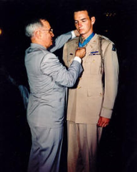 Truman presenting Captain Daly with the Medal of Honor in 1945