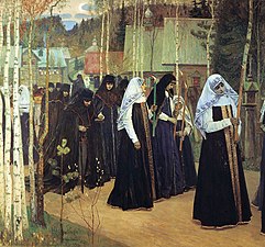 Nunnor och noviser i procession, 1897–1898.