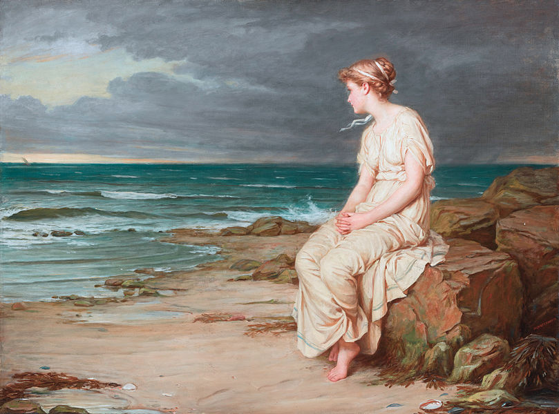 Young woman and the sea. Джон Уильям Уотерхаус. Художник Джон Вильям Вотерхаус. Уотерхаус Миранда. Джон Уильям Уотерхаус (1849—1917).