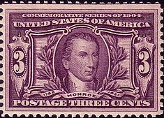 First Monroe Postage stamp Issue of 1904 Monroe 1904 Issue-3c.jpg