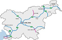 Highway Network (Slovenia), Map of Slovenian Highways. Motorways-SLO-map 2018.jpg