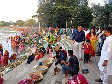 Chhath Celebration in Narayanpur, Bhagalpur Narayanpur Ganga Ghat, Chhath Puja,Bhagalpur district.jpg