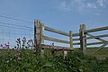 A stile at public footpath NT119, viewed at Nettlecombe, Isle of Wight leading to Wroxall.
