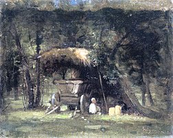 Căruță sub umbrar în pădure - (1863-1866)