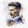 Thumbnail for File:Nikola Tesla in watercolour.png