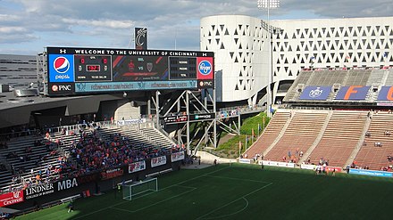 Scoreboard during a soccer game in 2016