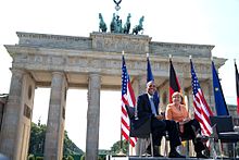 Obama and Merkel at the Brandenburg Gate, 2013.jpg