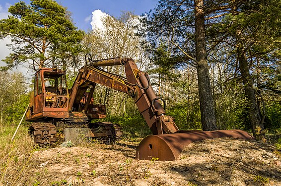 Old excavator. Forest find in Estonia