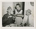 Pfc. Morton Gutstadt tried out the gefilte fish of Mrs. Dave Starr..., 1952 (4502486733).jpg