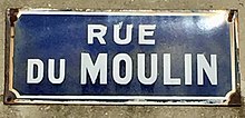 Foto van straatnaambord genomen in de stad Étaples - rue du Moulin.jpg