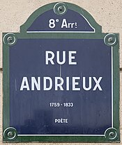 Plaque Rue Andrieux - Paris VIII (FR75) - 2021-08-23 - 1.jpg