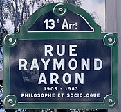Plaque Rue Raymond Aron - Paris XIII (FR75) - 2021-06-07 - 1.jpg