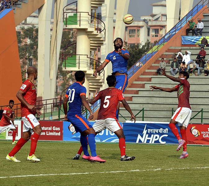 File:Players of India and Bangladesh in action during a Football Match, at the 12th South Asian Games-2016, in Guwahati on February 13, 2016 (1).jpg