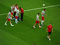 Polish players before the opening match.jpg