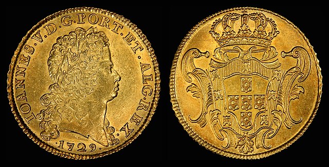 Portuguese 8 gold escudos (1729)