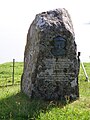 Memorial stone in memory of Poul F. Joensen, one of the most important poems of the Faroe Islands. Located in Froðba, where he lived most of his live.