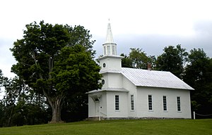 The Powers Church was built in 1876 on land donated by the Powers family. Restored in the 1970s, it was added to the National Register of Historic Places in 1983. Monthly non-denominational services are held in the summer.