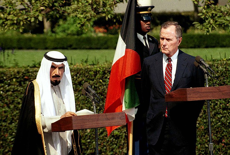 File:President George H. W. Bush with Jabir Al-Ahmad Al-Jabir Al-Sabah, Emir of Kuwait.jpg