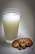 Presidents Choice -The Decadent, chocolate chip cookie, with a glass of milk.jpg