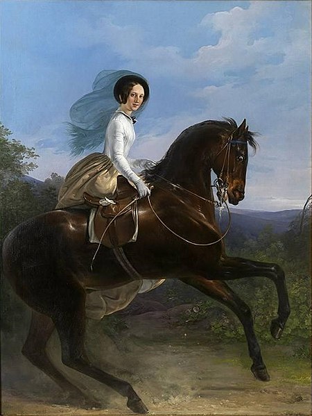 File:Princess Francisca of Brazil riding a Bay Horse.jpg