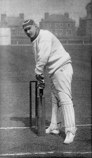 Arthur Shrewsbury, one of the first batters to use his pads to prevent the ball hitting his wicket