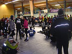 Ravitaillement de Soucieu-en-Jarrest au km 54 sur la Saintélyon 2013.