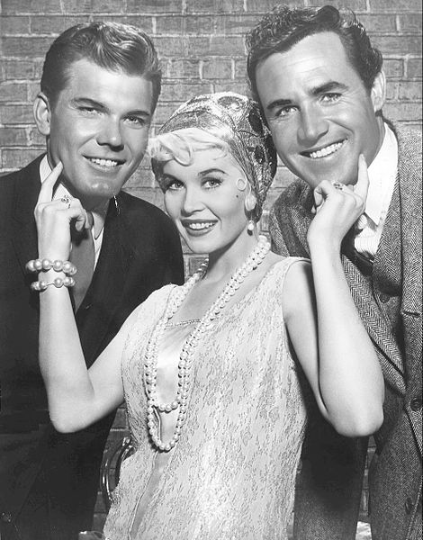 Rex Reason (right) with The Roaring 20's co-stars Donald May and Dorothy Provine