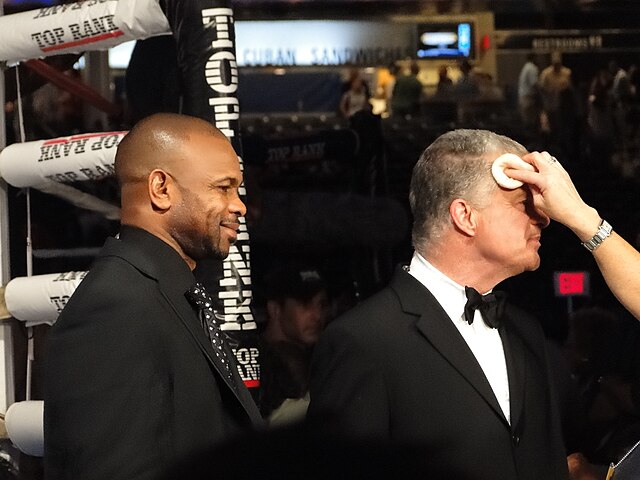 Jones with co-commentator Jim Lampley, 2010
