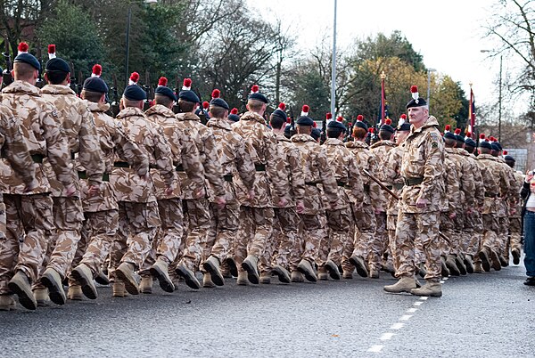 The Royal Regiment of Fusiliers on parade in England