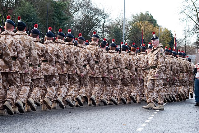 The Royal Regiment of Fusiliers on parade in England