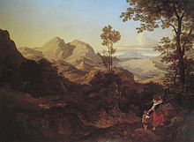 Ernst Fries, Blick in die Sabiner Berge östlich von Licenza, Öl auf Mahagoni, 1827 (Quelle: Wikimedia)