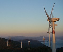 Image 53Part of the Seto Hill Windfarm in Japan. (from Wind power)