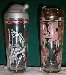 Examples of shakers from the 1950s, left with spun aluminum cap, right with chromed steel cap Shakers1950s.jpg