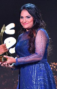 Najeeb at 9th Gaumee Film Awards ceremony, 2019 Sheela GFA9.jpg