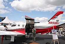 Rear access door of a TBM 850 Socata TBM 850 Le Bourget 133.jpg