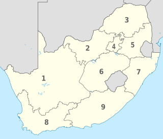 South Africa, administrative divisions - Nmbrs - monochrome.svg