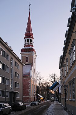 Ulice s kostelem sv. Alžběty