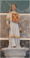 Dans le chœur, la statue en tilleul de saint Vallier, patron de la paroisse, XVIe siècle (ISMH 18/08/1985)